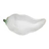Coupelle En Forme De Piment En Grès Blanc 18x8.5cm