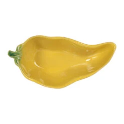 Coupelle En Forme De Piment En Grès Jaune 18x8.5cm