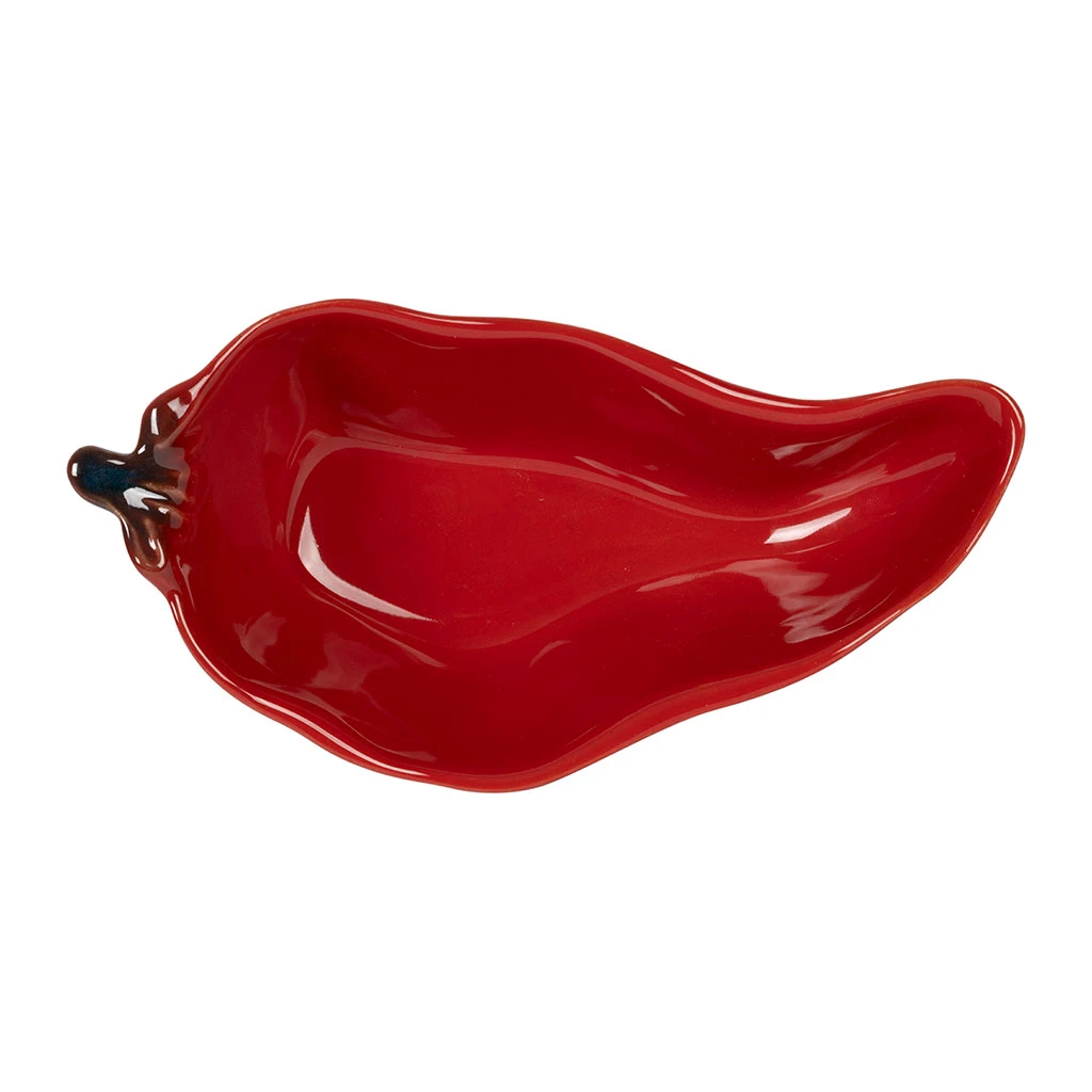 Coupelle En Forme De Piment En Grès Rouge 18x8.5cm 1 Coupelle En Forme De Piment En Grès Rouge 18x8.5cm