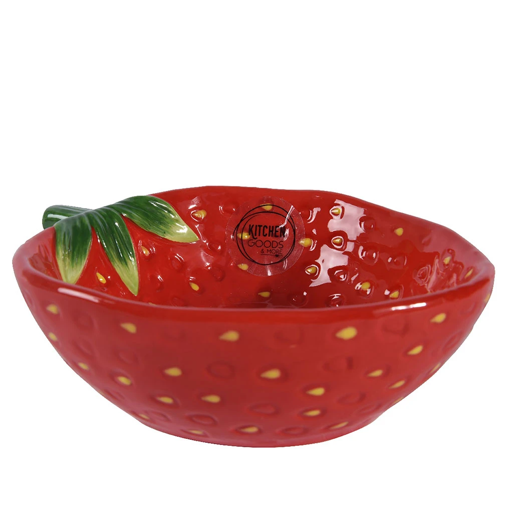 Coupelle Fraise En Dolomite Rouge 15.5x12cm 1 Coupelle Fraise En Dolomite Rouge 15.5x12cm