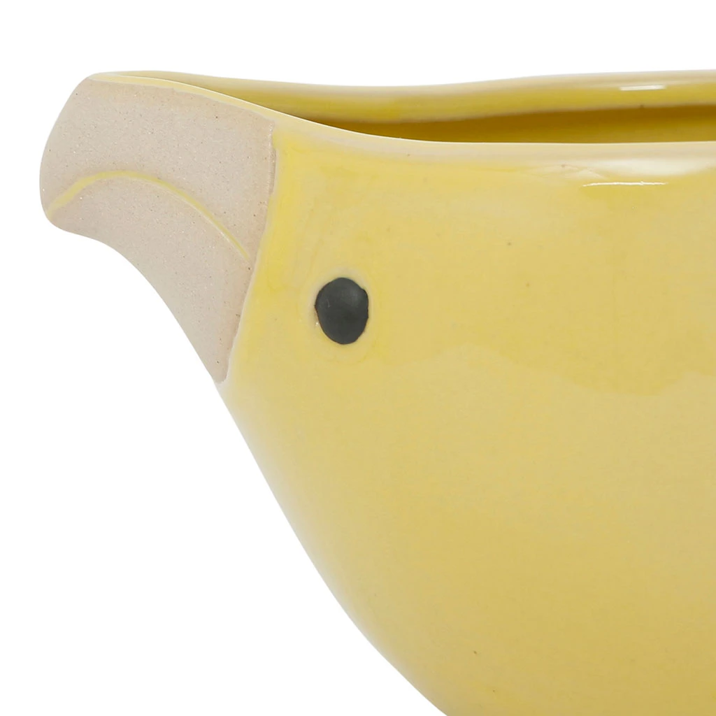 Coupelle Oiseau En Grès Jaune - Calao 2 Coupelle Oiseau En Grès Jaune - Calao – Image 2