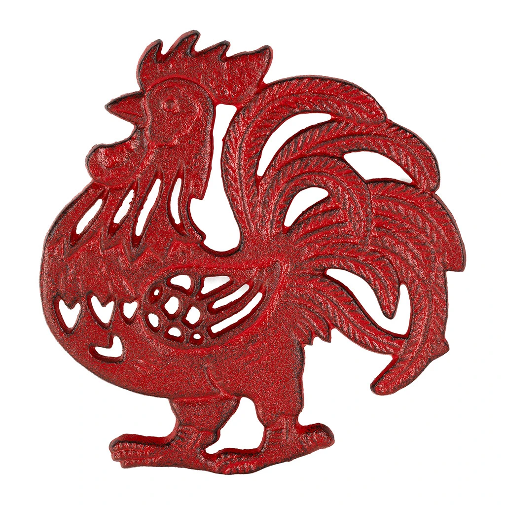 Dessous De Plat Coq En Fonte Rouge - Basse-Cour 1 Dessous De Plat Coq En Fonte Rouge - Basse-Cour
