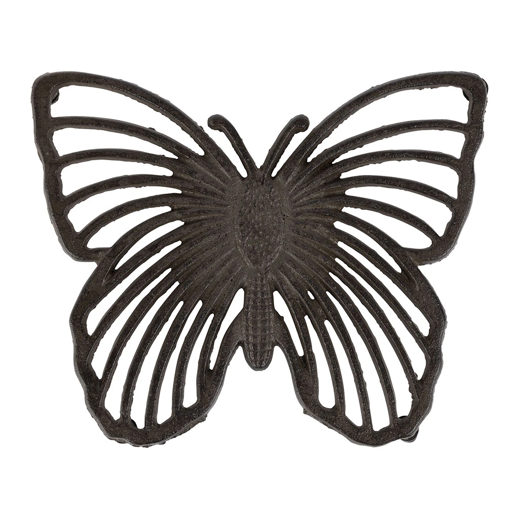 Dessous De Plat En Fonte Brun 19.5x16cm - Papillon 1 Dessous De Plat En Fonte Brun 19.5x16cm - Papillon