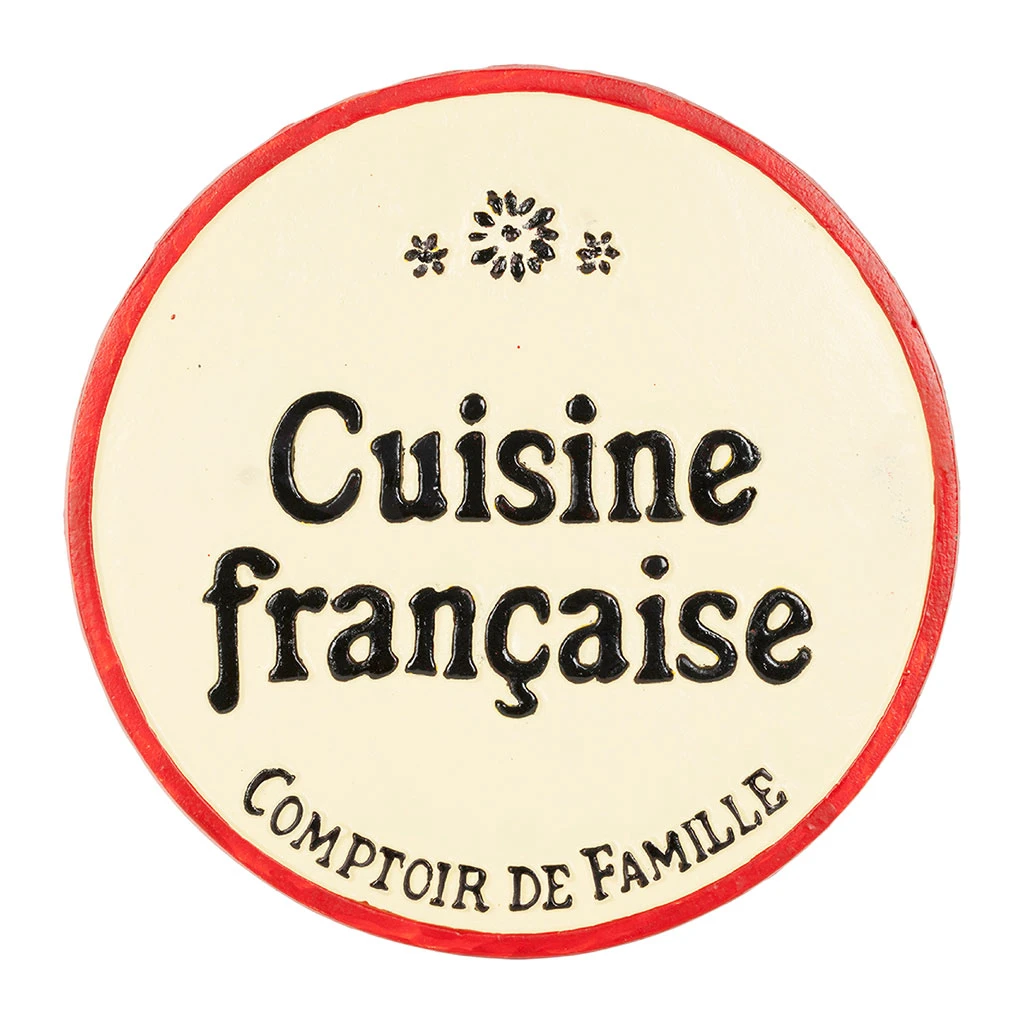 Dessous De Plat En Fonte "Cuisine Française" Ivoire Et Rouge D25cm 1 Dessous De Plat En Fonte "Cuisine Française" Ivoire Et Rouge D25cm