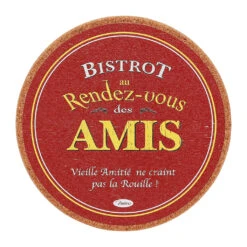 Dessous De Plat En Liège Rouge Et Jaune D20cm - Bistrot Des Amis