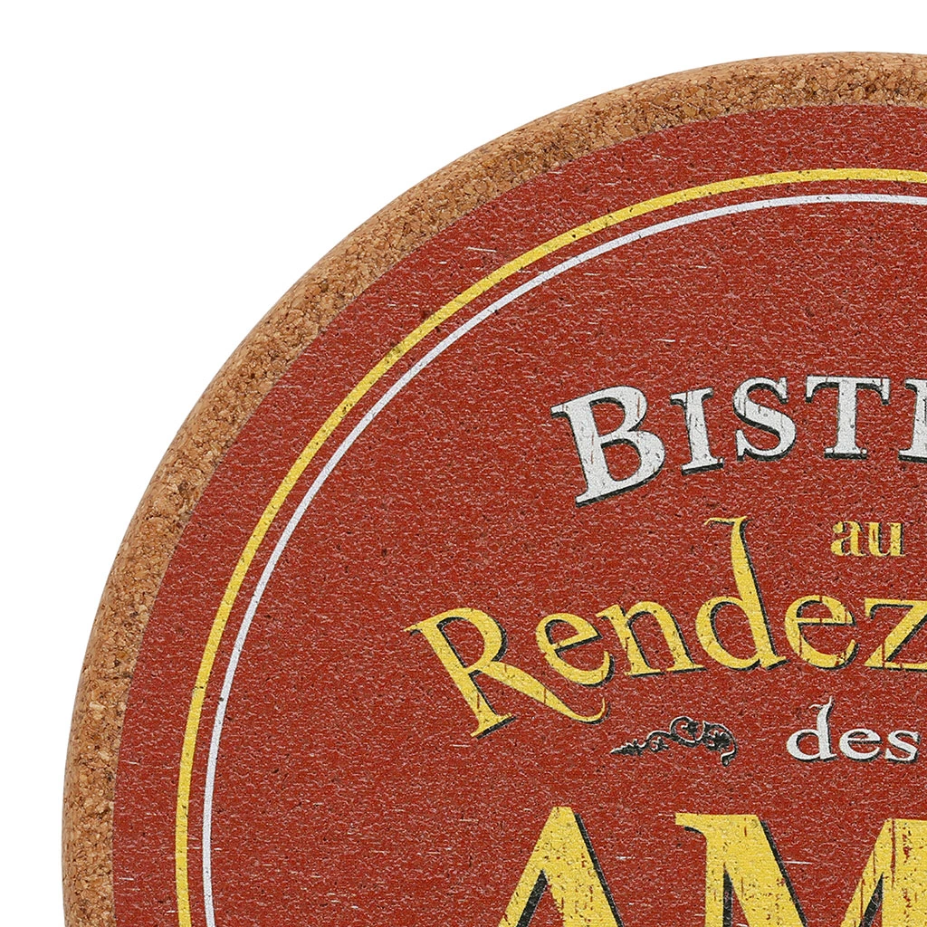 Dessous De Plat En Liège Rouge Et Jaune D20cm - Bistrot Des Amis 2 Dessous De Plat En Liège Rouge Et Jaune D20cm - Bistrot Des Amis – Image 2