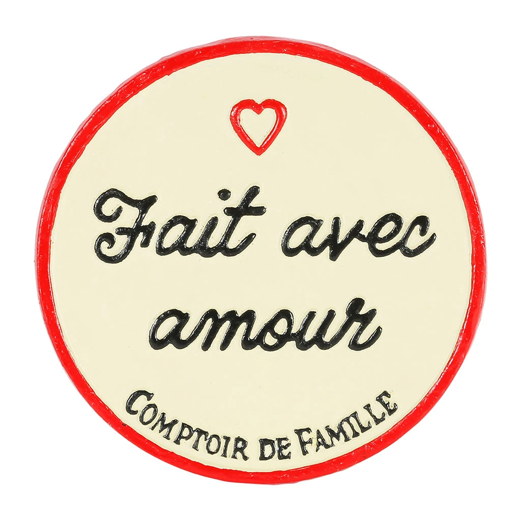 Dessous De Plat "fait Avec Amour" En Fonte Ivoire D24cm - Fontnel 1 Dessous De Plat "fait Avec Amour" En Fonte Ivoire D24cm - Fontnel