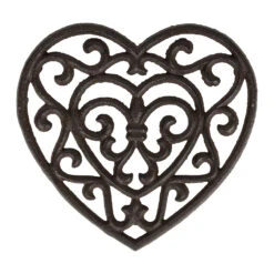 Dessous Plat En Fonte Coeur Brun - Rhodonea