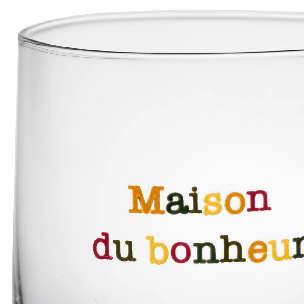 Gobelet Maison Du Bonheur En Verre Multicolore 25cl - Famille 2 Gobelet Maison Du Bonheur En Verre Multicolore 25cl - Famille – Image 2