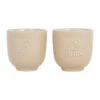 Tasses X2 Beige 15cl En Grès - Famille