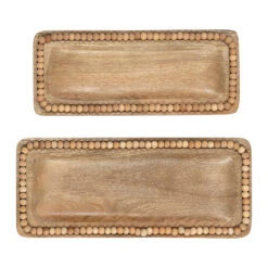 Lot De 2 Plats En Manguier Naturel - Eté A La Mer