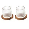 Lot De 2 Verres A Whisky Support Acacia D6xh7cm
