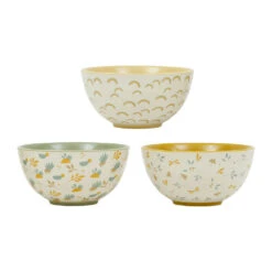 Lot De 3 Bol En Grès Motif Multicolore 60cl - Sweat Dream