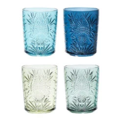 Lot De 4 Gobelets En Verre Bleu 35cl - Starla