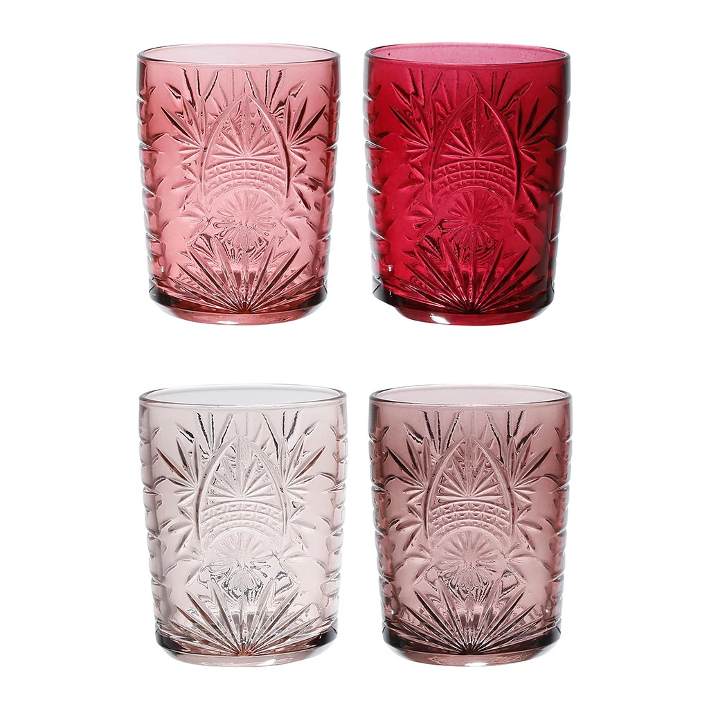 Lot De 4 Gobelets En Verre Rose 35cl - Starla 1 Lot De 4 Gobelets En Verre Rose 35cl - Starla