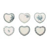 Lot De 6 Coupelles En Faïence Bleu Ancien - Mini Coeur