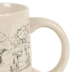 Mug En Grès Blanc Moucheté 35cl - La Ferme -Magasin De Vaisselle Pour La Maison mug blanc 35cl la ferme 467531 467531 DET01 WEB