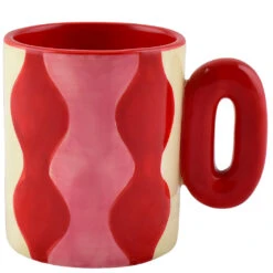 Mug En Céramique Rouge D12cm - Teodora