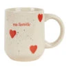 Mug En Grès Blanc Et Rouge Moucheté 35cl - Famille