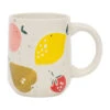 Mug En Grès Moucheté écru Et Multicolore 38cl - Les Fruits