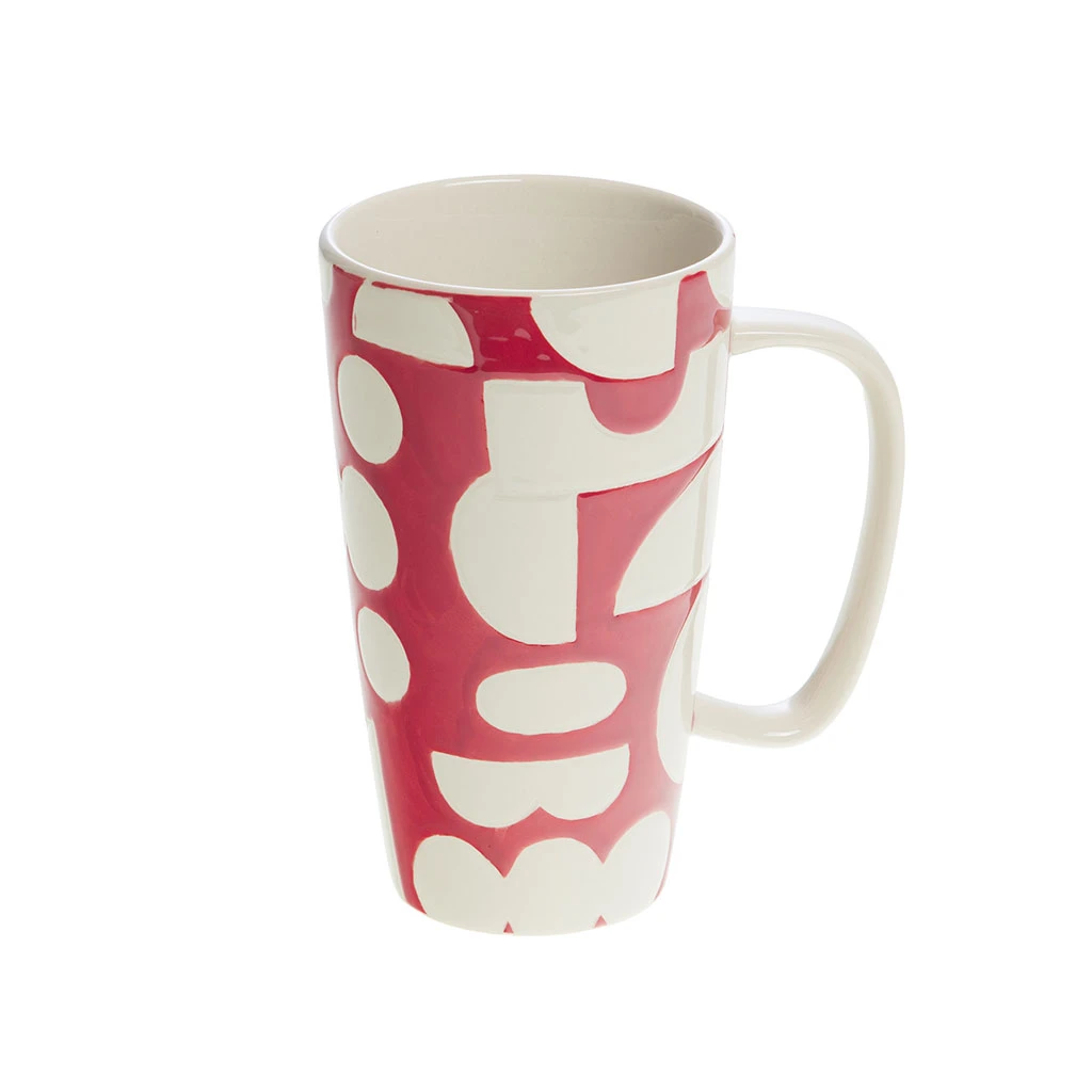 Amadeus Mug En Grès Rouge Et Blanc 46cl - Ohana 1 Amadeus Mug En Grès Rouge Et Blanc 46cl - Ohana