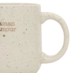 Mug Moucheté Maman En Grès Blanc 38cl - Beezz -Magasin De Vaisselle Pour La Maison mug mouchete maman en gres blanc 38cl beezz 467339 467339 DET01 WEB