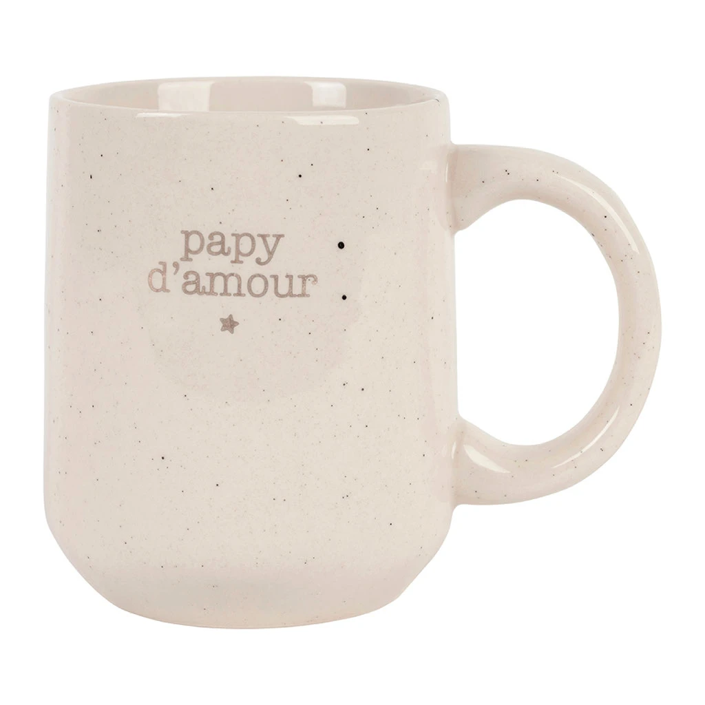 Mug Papy En Grès Blanc Moucheté 35cl - Bonheur Étoilé 1 Mug Papy En Grès Blanc Moucheté 35cl - Bonheur Étoilé