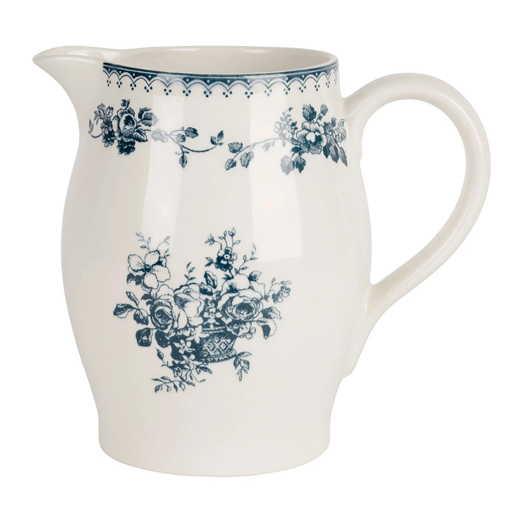 Pichet En Faïence Bleu Ancien 1.3L - Faustine 1 Pichet En Faïence Bleu Ancien 1.3L - Faustine