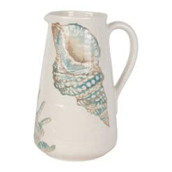 Pichet En Faïence Bleu Et Beige 5l - Bord De Mer