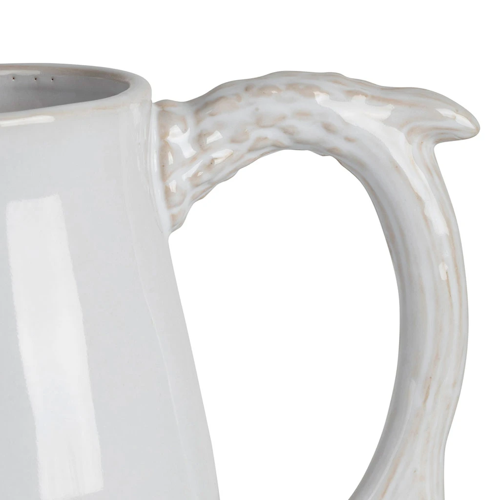 Pichet En Grès Blanc 1.5l - Foret 2 Pichet En Grès Blanc 1.5l - Foret – Image 2