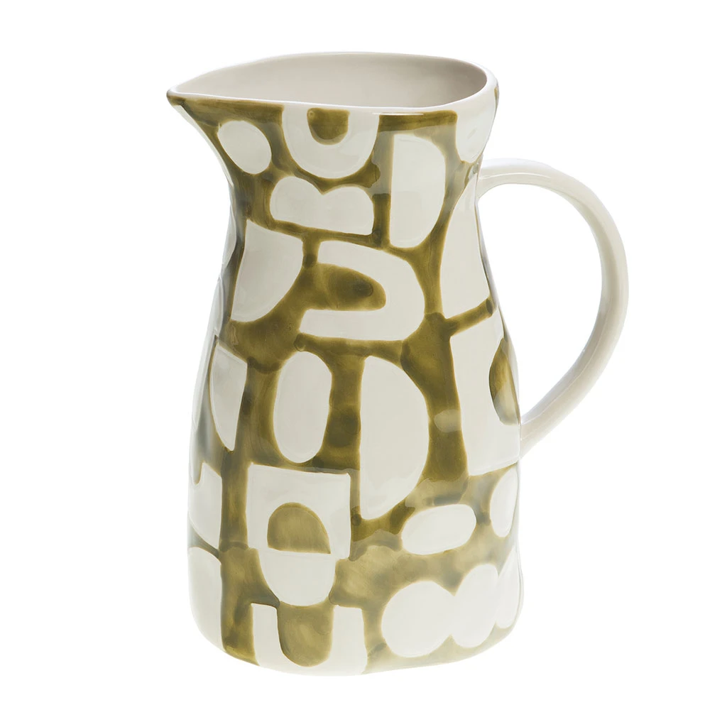 Amadeus Pichet En Grès Vert Et Blanc 1.6L - Ohana 1 Amadeus Pichet En Grès Vert Et Blanc 1.6L - Ohana