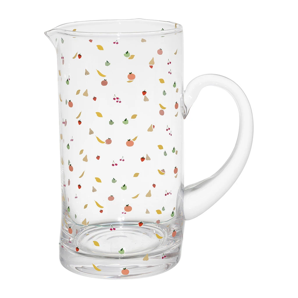 Pichet En Verre Multicolore 1l - Les Fruits 1 Pichet En Verre Multicolore 1l - Les Fruits