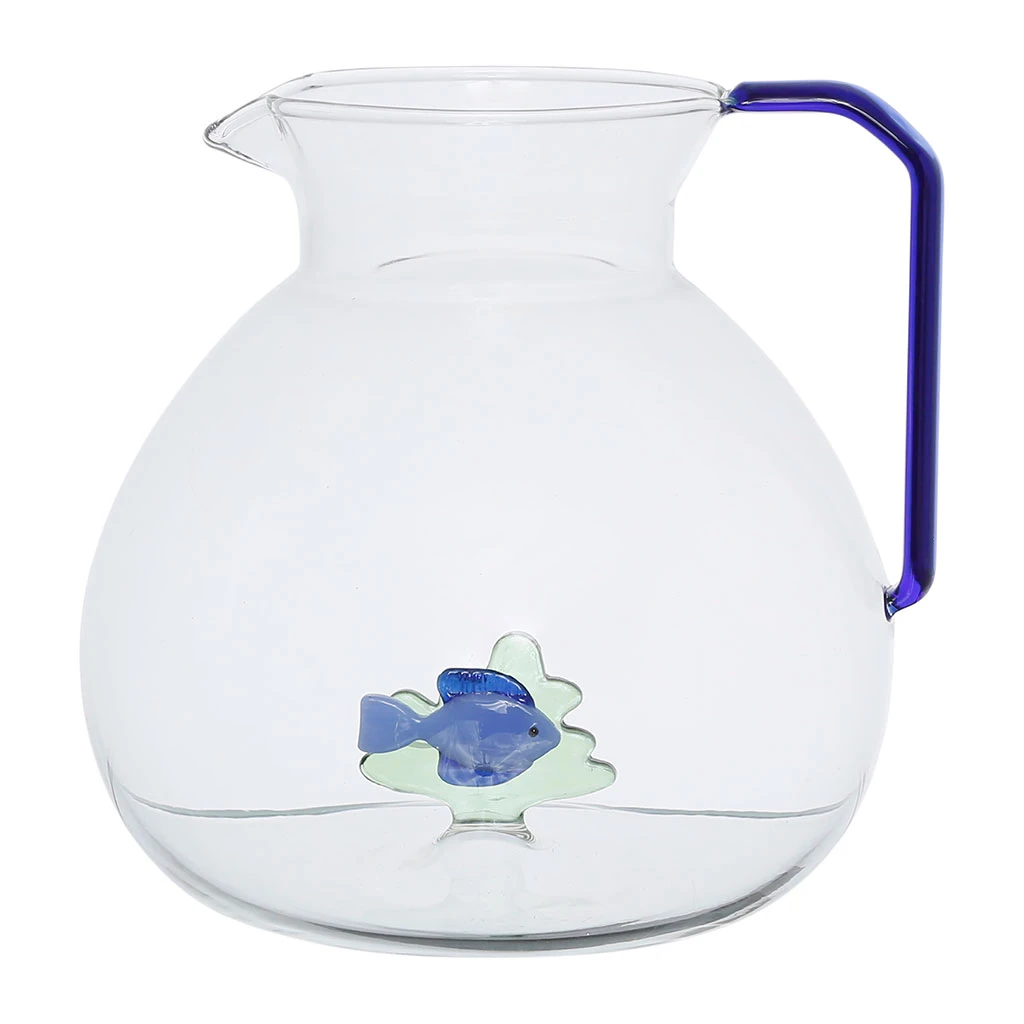 Pichet Poisson En Verre Borosilicate Bleu 1.7l - Océan 1 Pichet Poisson En Verre Borosilicate Bleu 1.7l - Océan