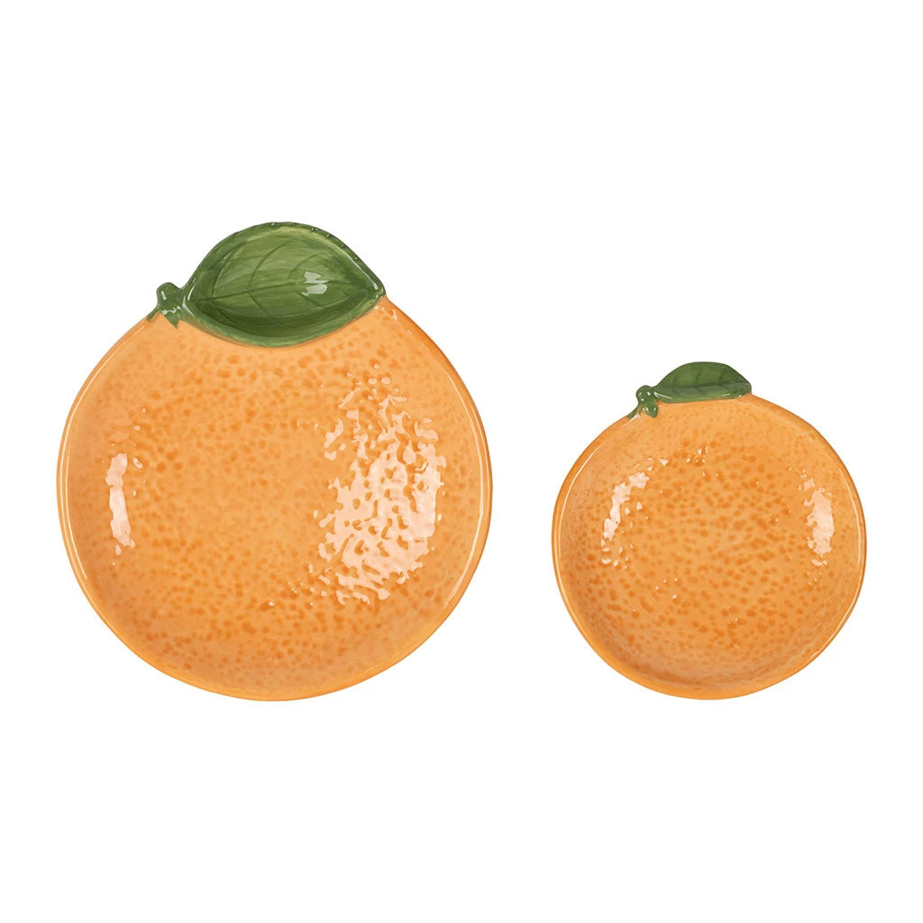 Plat Agrume (x2) En Dolomite Orange 1 Plat Agrume (x2) En Dolomite Orange