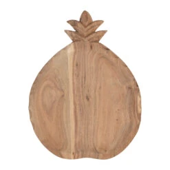 Plat Ananas En Acacia Naturel 36x27cm - Dalbert