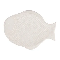 Plat Blanc 29.5x21.5cm En Faience - Poisson