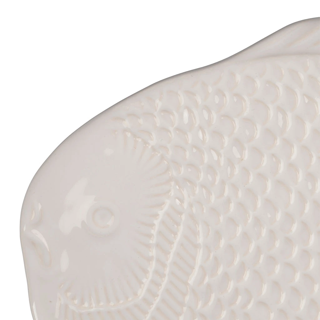 Plat Blanc 29.5x21.5cm En Faience - Poisson 2 Plat Blanc 29.5x21.5cm En Faience - Poisson – Image 2