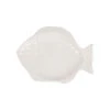 Plat Blanc 33.5x25cm En Faience - Poisson