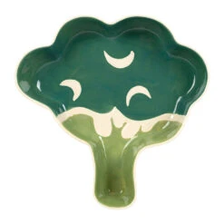 Plat Brocoli En Grès Vert 17x17cm - P'tit Légume