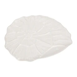 Plat Coquillage Blanc 53x34.5cm En Faience - Poisson
