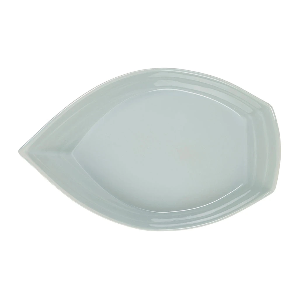 Plat Creux Bateau En Grès Vert D'eau 41x26cm 2 Plat Creux Bateau En Grès Vert D'eau 41x26cm – Image 2