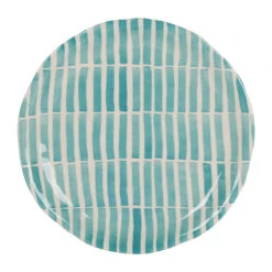 Plat En Terre Cuite Turquoise D33cm - Lisia