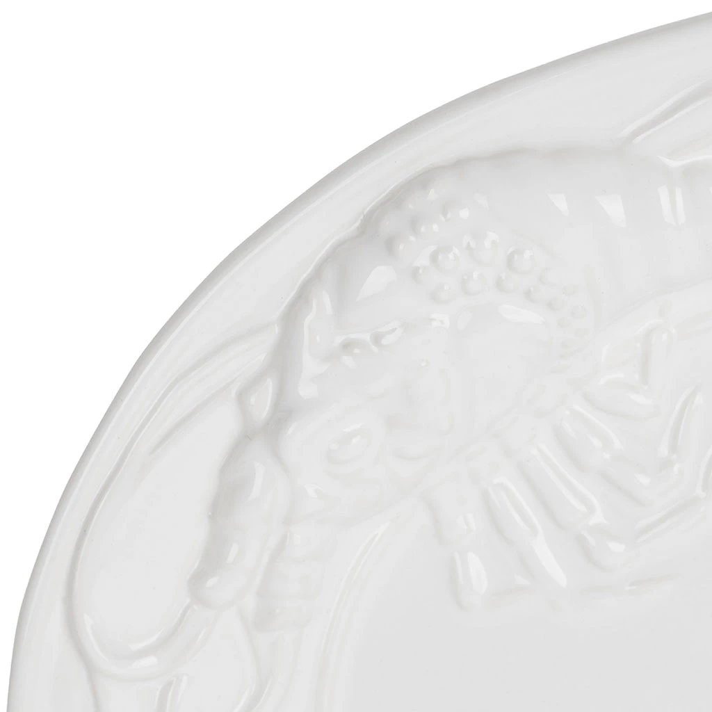 Plat Ovale En Faïence Blanc 41x30cm - Poisson 3 Plat Ovale En Faïence Blanc 41x30cm - Poisson – Image 3