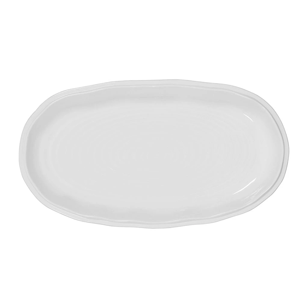 Plat En Faïence Blanc 43x24cm - Darcy 1 Plat En Faïence Blanc 43x24cm - Darcy