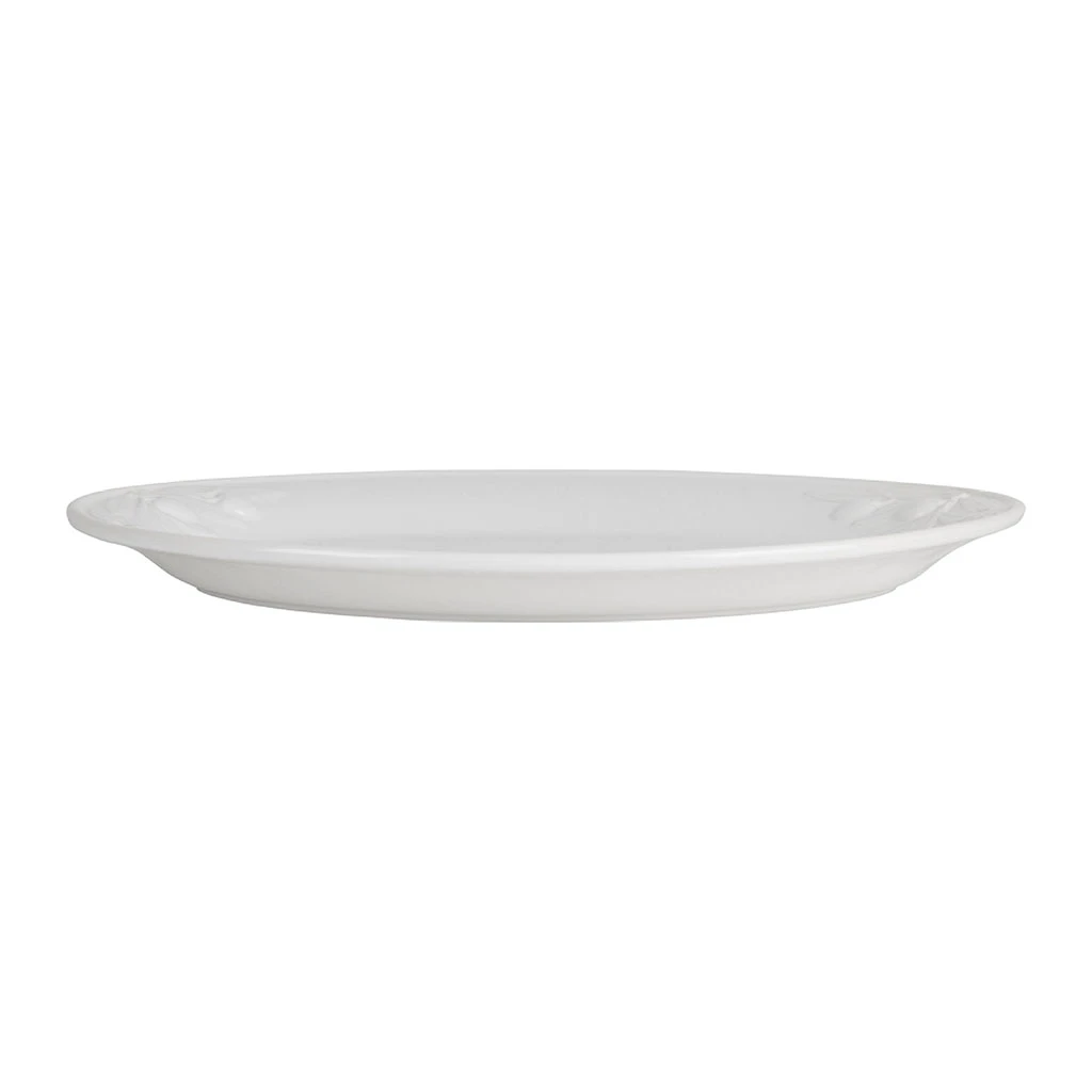 Plat Ovale En Faïence Blanc 46.5x35.5cm - Olivier 2 Plat Ovale En Faïence Blanc 46.5x35.5cm - Olivier – Image 2