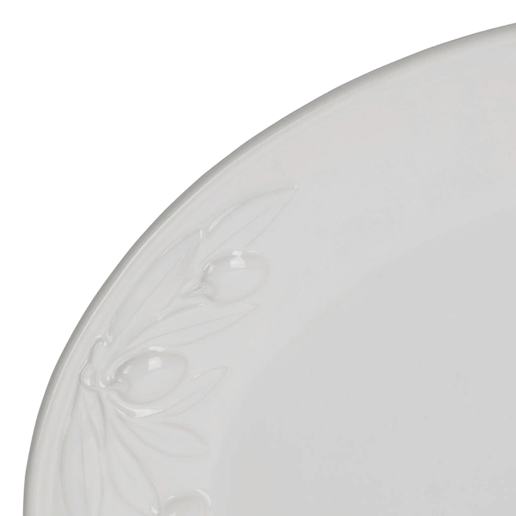 Plat Ovale En Faïence Blanc 46.5x35.5cm - Olivier 3 Plat Ovale En Faïence Blanc 46.5x35.5cm - Olivier – Image 3