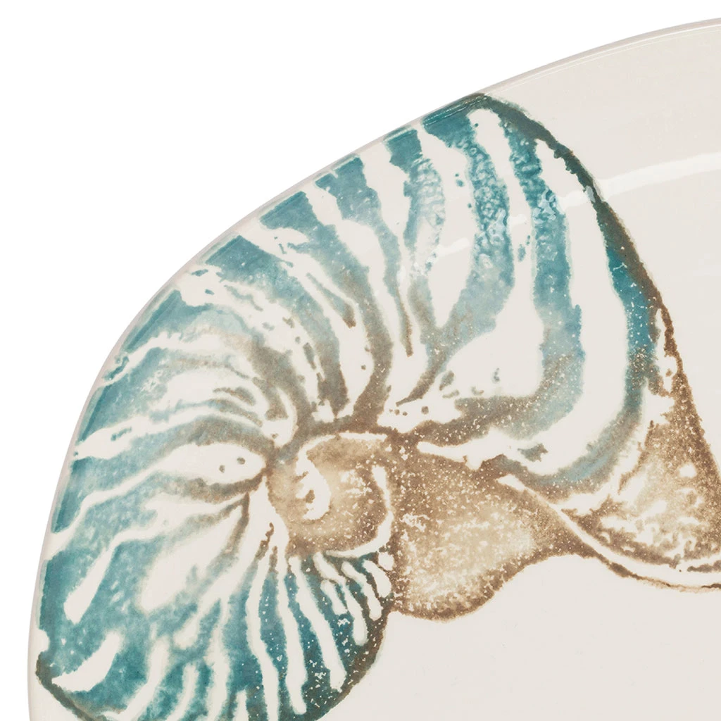 Plat Ovale En Faïence Bleu Et Beige - Bord De Mer 2 Plat Ovale En Faïence Bleu Et Beige - Bord De Mer – Image 2