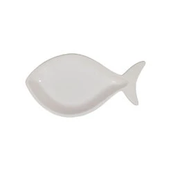 Plat Poisson En Faïence Blanc 34x18cm - Darcy