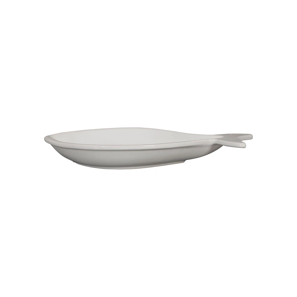 Plat Poisson En Faïence Blanc 34x18cm - Darcy 2 Plat Poisson En Faïence Blanc 34x18cm - Darcy – Image 2