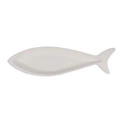 Plat Poisson En Faïence Blanc 50x13cm - Darcy